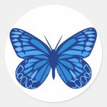 Butterfly Blues Round Sticker