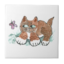 Butterfly Chase Chase by Tiger Kitten. Tiles