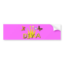 Butterfly Diva Bumper Sticker