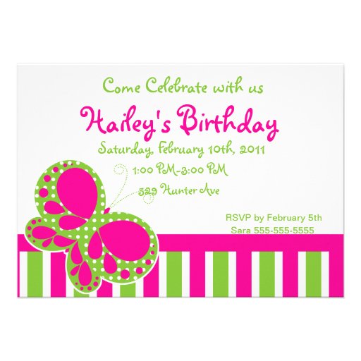 Butterfly Dots Birthday Invitation 9