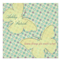 Butterfly Dreams Polka Dots Wedding Custom Announcement