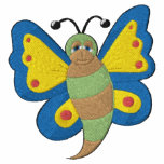 Butterfly Embroidery Pattern - Blue/Yellow/Green embroidered shirts