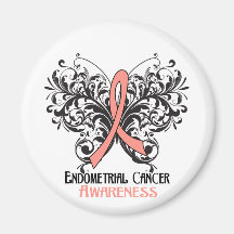 Butterfly Endometrial Cancer Awareness Magnets