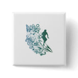 butterfly female surfer design buttons