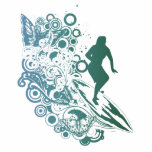 butterfly female surfer design photo sculptures