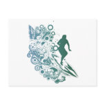 butterfly female surfer design postcards