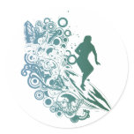 butterfly female surfer design stickers