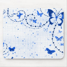 Butterfly Flash Blue Mousepads