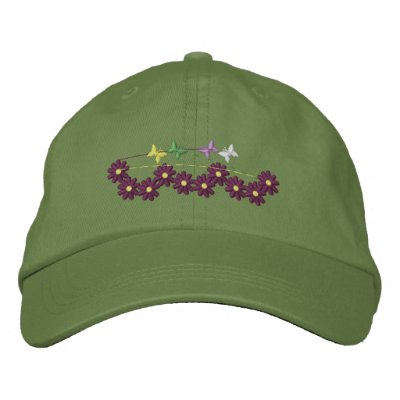 Butterfly floral embroidered women's hat embroidered hats Butterfly floral embroidered women's hat embroidered hats