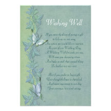 Butterfly Floral Wedding - Wishing Well Enclosure Invitations