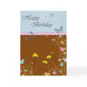 Butterfly Flower Birthday cards