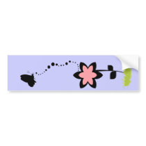 Butterfly Flower Bumper Sticker