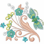 Butterfly Flower Embroidered Women's Polo T-Shirt embroidered shirts