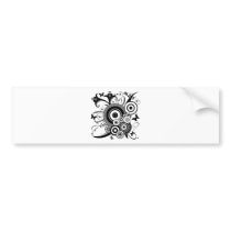Butterfly Flower Ornament Design Art Bumper Sticker