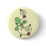 Butterfly Flower Swirl Button