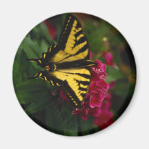 Butterfly flowers Round Magnet 2