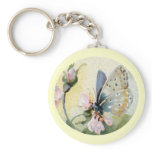 Butterfly Flowers Vintage Keychain