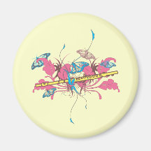 Butterfly Flute Fridge Magnet