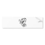Butterfly Flying in Black and White Sketch bumper stickers