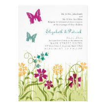 Butterfly Garden in Jewel Tones Personalized Invites