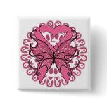 Butterfly Heart Ribbon - Breast Cancer buttons