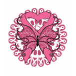 Butterfly Heart Ribbon - Breast Cancer t-shirts