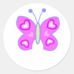 butterfly heart round stickers