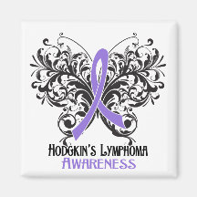 Butterfly Hodgkins Lymphoma Awareness Magnet