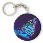 Butterfly in Blue Light Keychain