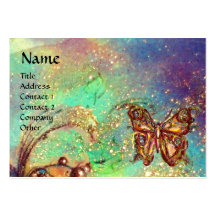 BUTTERFLY IN GOLD AND BLUE GREEN SPARKLES,teal Business Cards