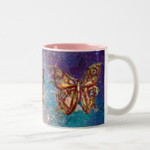 BUTTERFLY IN GOLD SPARKLES MUGS
