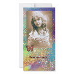 BUTTERFLY IN SPARKLES bright purple pink blue gold Photo Card