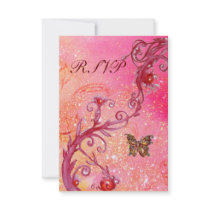 BUTTERFLY IN  SPARKLES RSVP, Elegant Wedding Party Personalized Invitations