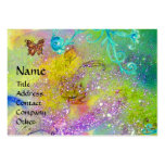 BUTTERFLY IN SPARKLES,VIOLET BLUE SWIRLS MONOGRAM BUSINESS CARDS