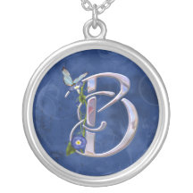 Butterfly Initial B Personalised Necklace