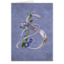 Butterfly Initial S Card