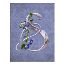 Butterfly Initial S Postcard