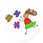 Butterfly Kid Sticker