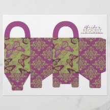 Butterfly Kisses Flirt Favour Basket Template 4 Personalised Flyer