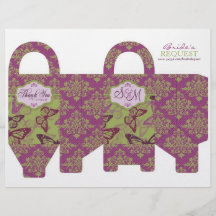 Butterfly Kisses Flirt Favour Basket Template Flyers
