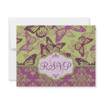 Butterfly Kisses Flirt RSVP Card B2 Invite