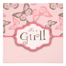 Butterfly Kisses Invitation Square