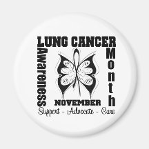 Butterfly - Lung Cancer Awareness Month Refrigerator Magnets