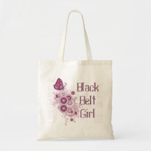Butterfly Martial Arts Black Belt Girl Tote Bag