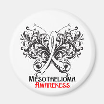 Butterfly Mesothelioma Cancer Awareness Magnet
