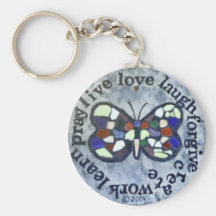 Butterfly Message Keychain