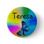 butterfly name badge buttons
