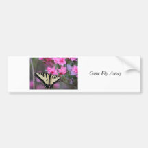 Butterfly on Azalea Bush Bumper Stickers