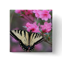 Butterfly on Azalea Bush Buttons
