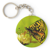 Butterfly on Flower Key Chain